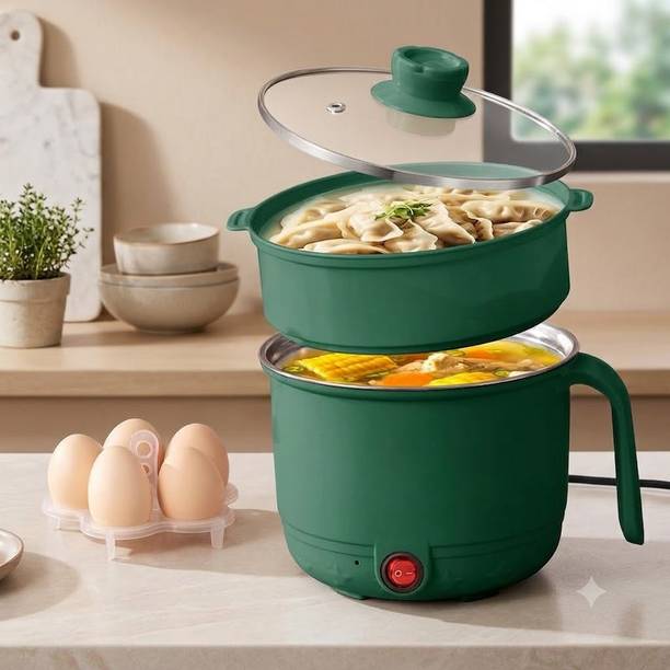 Sahaj Enterprise Portable Mini Electric Cooker for Noodles, Soup, Rice, Dumplings Deep Fryer, Egg Cooker, Egg Roll Maker, Electric Pressure Cooker, Rice Cooker