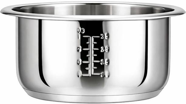 DIVYA 1.8 L Stainless Steel Rice Cooker Inner Pot | High Quality SS | POT - Electric Rice Cooker with Steaming Feature