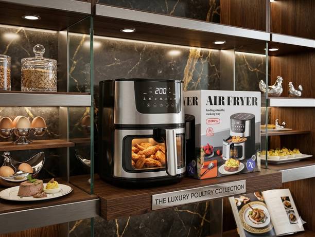 XORQO TECH 7L Air Fryer 2400W, Digital Touch, Viewing Window, Low Oil Air Fryer Electric Pressure Cooker
