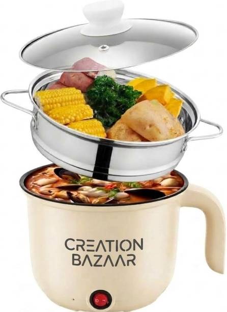 CREATION BAZAAR Single Pot Automatic Multi color kettle Cooker Warmer Electric Cooking mode Travel Cooker, Rice Cooker, Food Steamer, Egg Cooker, Egg Boiler