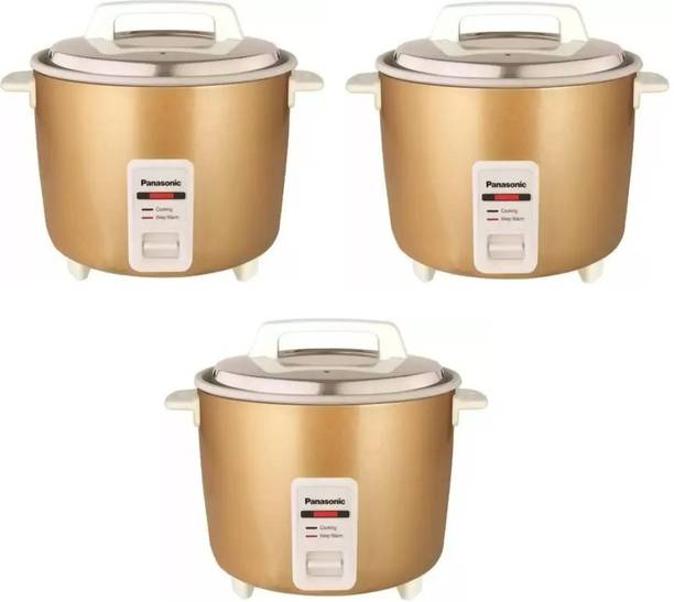 Panasonic SR-W18GH Automatic Warmer Cooker Pack of 3 Electric Rice Cooker with Steaming Feature