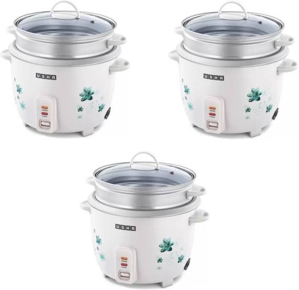 USHA RC18GS2 ELECTRIC RICE COOKER PACK OF 3 Electric Rice Cooker with Steaming Feature