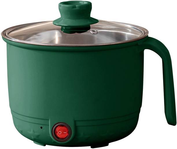 DAKSHWAY Electric Cooking Pot 1.5L Multi Cooker with Concealed Base | Mini Noodle Maker Electric Pressure Cooker, Food Steamer, Rice Cooker, Travel Cooker