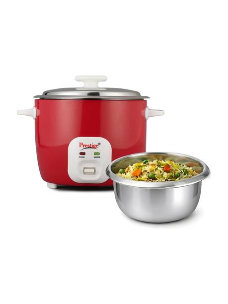 Prestige Delight Cute 1.8 SS 700W Bowl Electric Rice Cooker with Steaming Feature