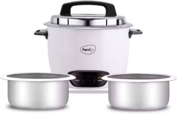 Pigeon Joy Blossom (with SS lid) - 1.8 L (Double Pot) Electric Rice Cooker with Steaming Feature