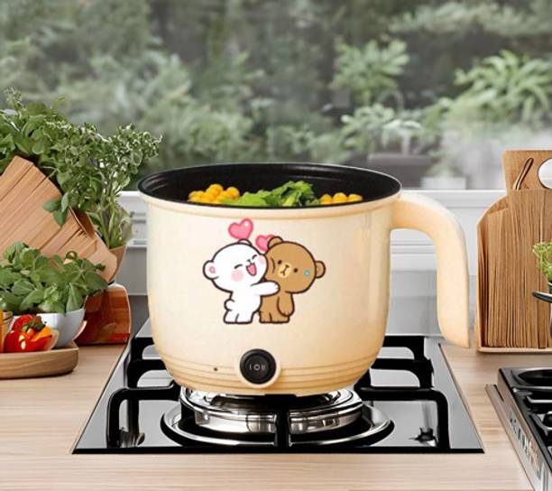 CREATION BAZAAR Multicolor 3-In-1 500W Multi Cooker 1.8 L, With Stainless Steel Steamer Rice Cooker, Travel Cooker, Egg Boiler, Egg Cooker, Food Steamer