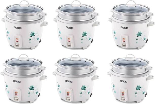 USHA RC18GS2 ( Pack of 6 ) Electric Rice Cooker with Steaming Feature
