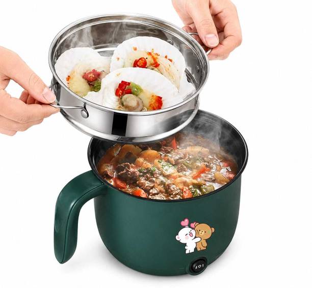 GAMADIYN BAZAAR Non-Stick Multiperpse Rice Cooker Portable Multi-Function Cooking Pot Rice Cooker, Travel Cooker, Egg Cooker, Egg Boiler, Food Steamer, Food Steamer, Deep Fryer