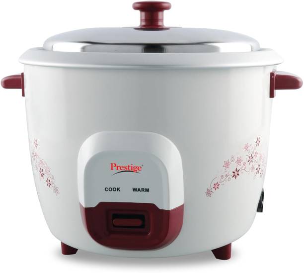 Prestige Delight PRWO 1.8 Red 700W| 1 Aluminium Cooking Pan Electric Rice Cooker with Steaming Feature