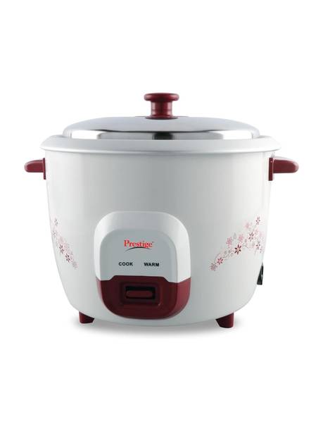 Prestige Delight PRWO 1.8 Red 700W| 1 Aluminium Cooking Pan Electric Rice Cooker with Steaming Feature