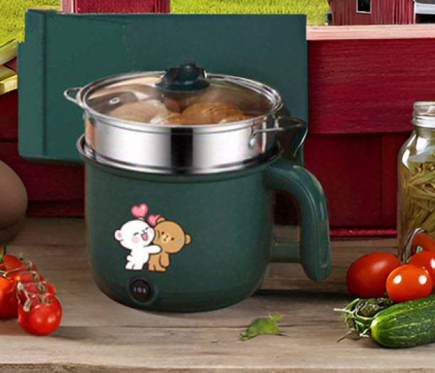 CREATION BAZAAR Multifunction Portable Electric Pot Mini Cooker 4-In-1 Multi Cooker 1.8 L Travel Cooker, Rice Cooker, Food Steamer, Egg Cooker, Egg Boiler