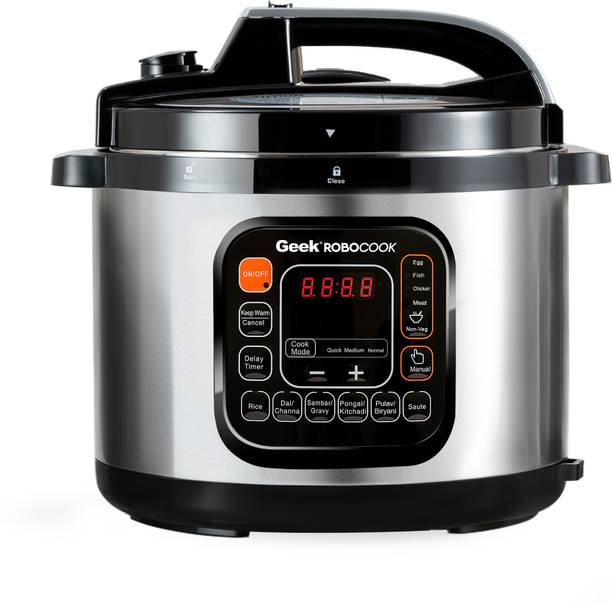 Geek Robocook - 11 in 1 (5 Litre | NS Pot) Electric Pressure Cooker, Slow Cooker, Food Steamer, Travel Cooker, Rice Cooker