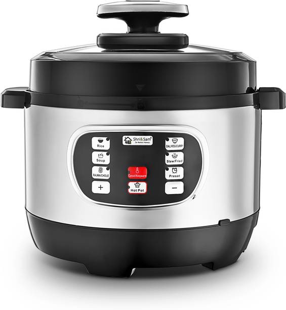 Shri & Sam Stainless Steel Cooker 3 Litre | 6-in-1 Automatic Multi-Cooker Electric Pressure Cooker
