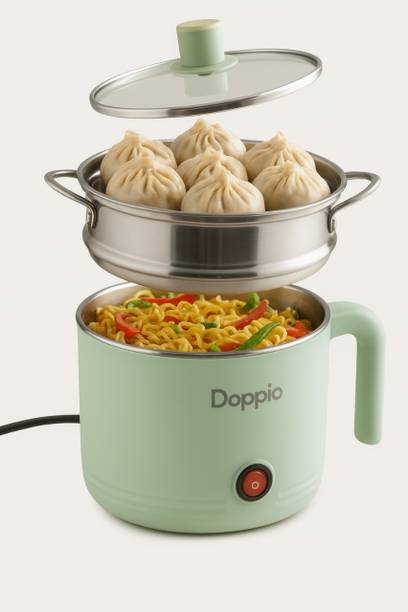 doppio Electric Cooker – Multi-Purpose Mini Pot with Steamer Rice Cooker, Egg Boiler, Electric Pressure Cooker, Food Steamer