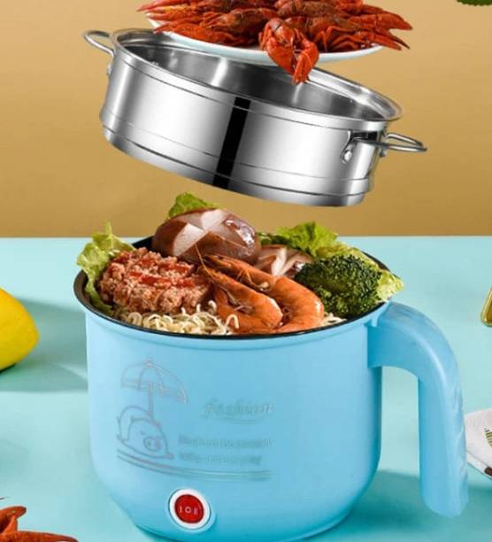 CREATION BAZAAR Cooking Pot Noodle Maker Egg Boiler Vegetable and Rice Cooker and Steamer Rice Cooker, Travel Cooker