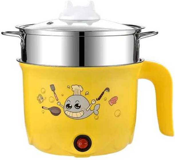 CREATION BAZAAR Non-Stick Multiperpse Rice Cooker Portable Low-Power Multi-Function Cooking Pot Rice Cooker, Egg Boiler, Egg Cooker, Travel Cooker