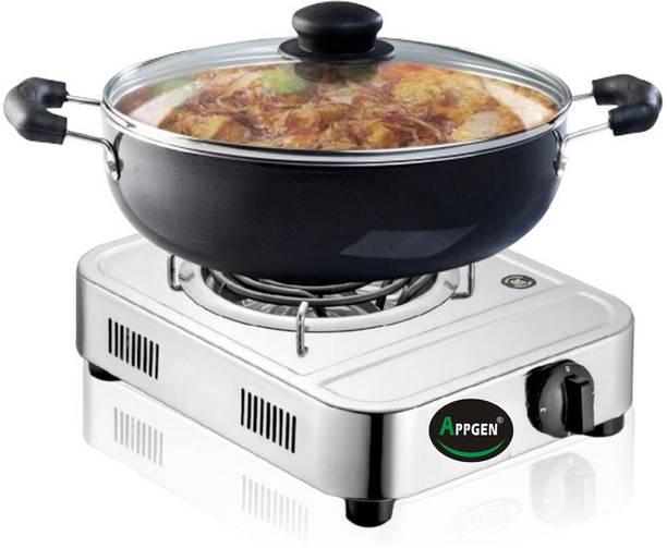 APPGEN Long Body Electric Coil Hot Plate 2000 Watt Stainless Steel Body Electric Cooking Heater
