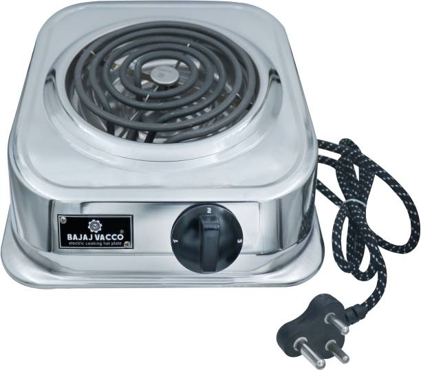 BAJAJ VACCO NEW Electric Coil HOT Plate 2000 WATT Stainless Steel Body W/Reg Electric Cooking Heater