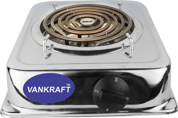 Vankraft 1250W Electric Coil Stove | Single Burner | Stainless Steel Body Electric Cooking Heater