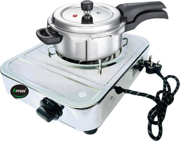 APPGEN Electric Coil Hot Plate 2000 Watt Stainless Steel Long Body Electric Cooking Heater