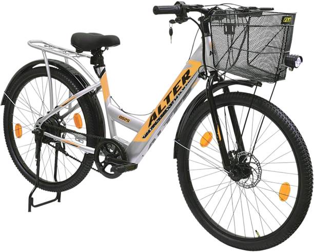 ALTER 26" 002S-FLY MODEL ELECTRIC CYCLE,95% PRE-ASSEMBLED WITH CHARGER (Grey & Golden) 26 inches Single Speed Lithium-ion (Li-ion) Electric Cycle