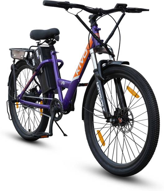 Motovolt Kivo Easy Lite Normal Range Purple 26 inches Single Speed Lithium-ion (Li-ion) Electric Cycle