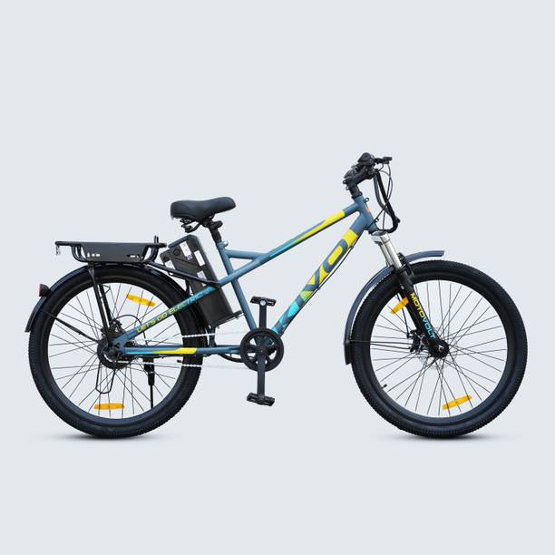 Motovolt KIVO Lite Grey Electric Bicycle with Extended Carrier 26 inches Single Speed Lithium-ion (Li-ion) Electric Cycle