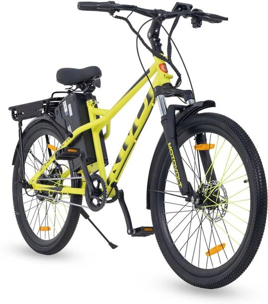 Motovolt Kivo Lite Neon Satin Range upto 45 Km in PAS Mode 26 inches Single Speed Lithium Iron Phosphate Electric Cycle