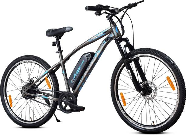 LEADER E-Power L6 Pro 27.5T Electric Cycle | Dual Disc Brakes & Front Suspension (Grey) 27.5 inches Single Speed Lithium-ion (Li-ion) Electric Cycle