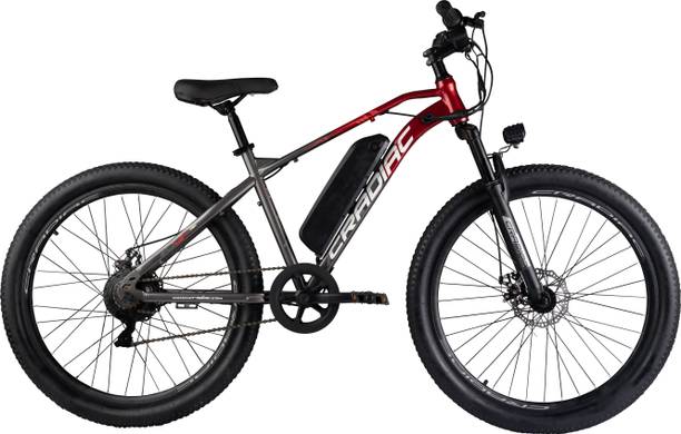 CRADIAC ATLUS ELECTRIC RED 7 SPEED|FRONT SUSPENSION|7.8AH BATTERY|DUAL DISC BRAKE 27.5 inches 7 Gear Lithium-ion (Li-ion) Electric Cycle