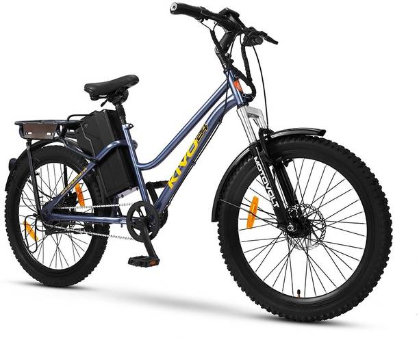 Motovolt Kivo 24 Lite Carbon Grey upto 45 Km Range in PAS Mode 24 inches Single Speed Lithium Iron Phosphate Electric Cycle