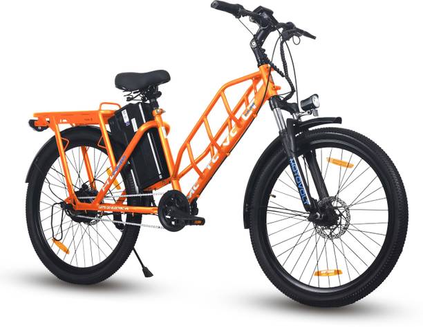 Motovolt Hum Standard Normal Range Orange 26 inches Single Speed Lithium-ion (Li-ion) Electric Cycle