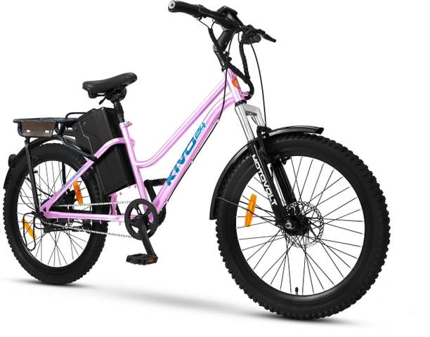 Motovolt Kivo 24 Lite Lilac Range upto 45 Km in PAS Mode 24 inches Single Speed Lithium Iron Phosphate Electric Cycle