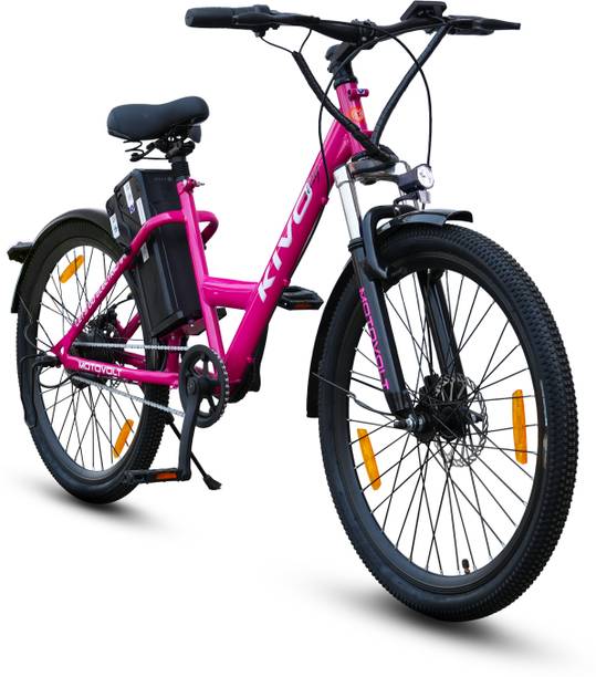 Motovolt Kivo Easy Standard Normal Range Pink 26 inches Single Speed Lithium-ion (Li-ion) Electric Cycle