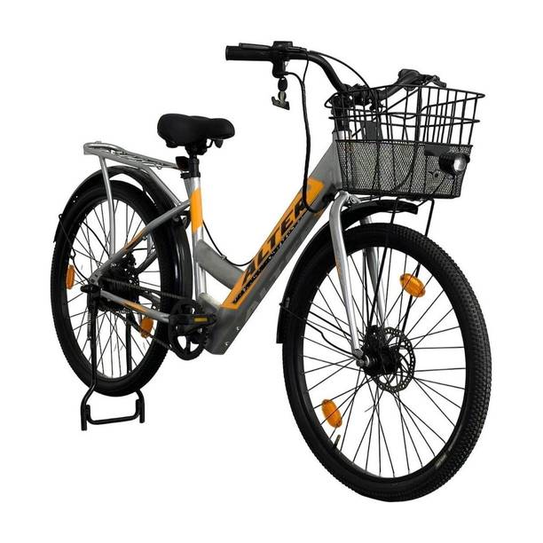 ALTER 26" 002S-FLY MODEL ELECTRIC CYCLE,95% PRE-ASSEMBLED WITH CHARGER (Grey & Golden) 26 inches Single Speed Lithium-ion (Li-ion) Electric Cycle