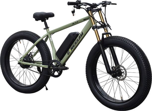 Neelam Fat-bike-khaki-10.4AH 26 inches Single Speed Lithium-ion (Li-ion) Electric Cycle
