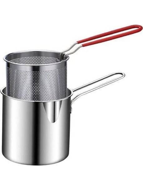 TINSUHG Deep Frying Pot with Filter Basket Kitchenware Stainless Steel with Handles 1 L Electric Deep Fryer
