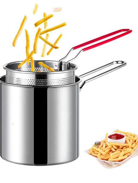 Froxell Store Stainless Steel Frying Pot 1200ml, Ideal for French Fries & Cooking Strainer K1 1.2 L Electric Deep Fryer