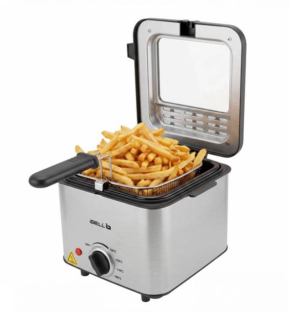 iBELL OILKING200 Adjustable Temperature Control Single Tank With Lid Compact Size 2 L Electric Deep Fryer