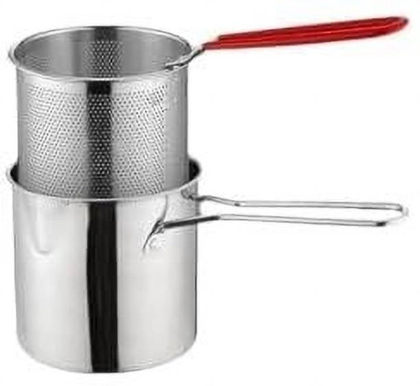 KWICK MART Small Deep Frying Pot with Basket 1200ml Stainless Steel Fryer Pot 1.2 L Electric Deep Fryer