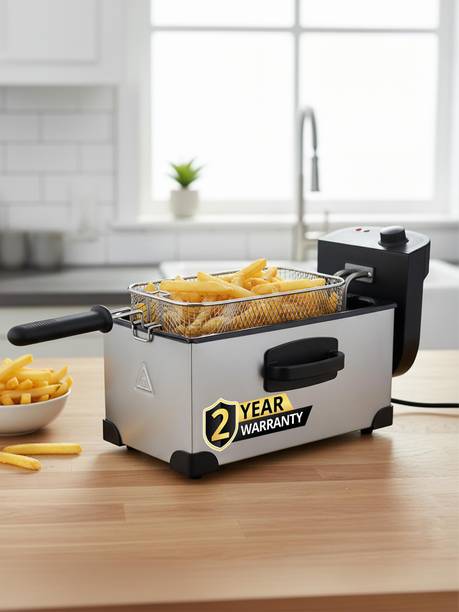 iBELL OILKING300 Adjustable Temperature Control 2000W Single Tank With Lid 3 L Electric Deep Fryer