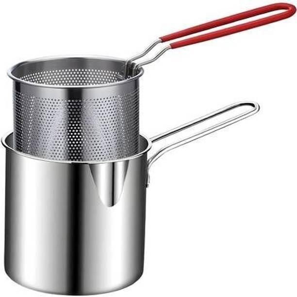 Airi creations Stainless Steel Tea Strainer with Red Handle – Fine Mesh, Durable, Easy to Use 1.5 L Electric Deep Fryer