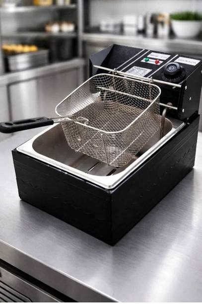 HABIBB High Performance Electric Deep Fryer for Commercial Use – 27.5×43.5×28 cm 8 L Electric Deep Fryer
