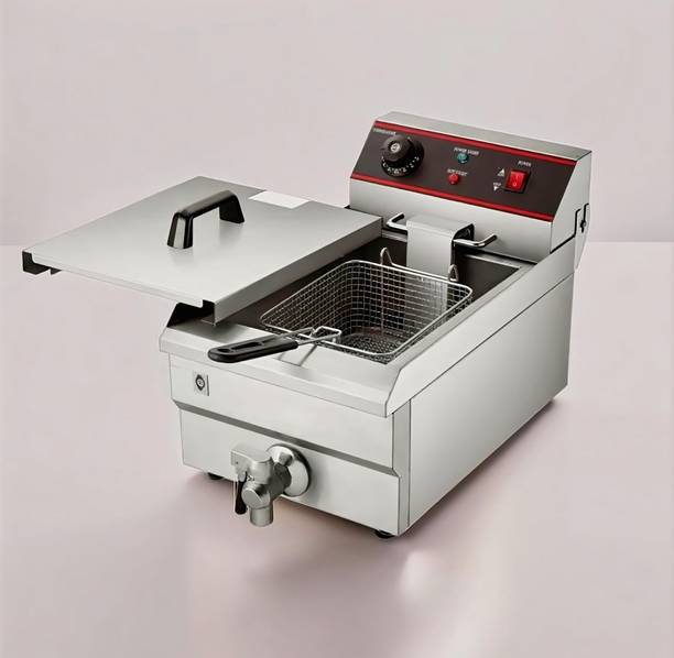 KHUSHI UDYOG 12L Commercial Electric Deep Fryer Stainless Steel Temp Control Oil Drain 12 L Electric Deep Fryer