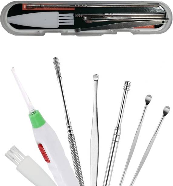 Kinematic Enterprise Ear Wax Cleaner Tools kit Stick Set Spring Curette with Keychain Box