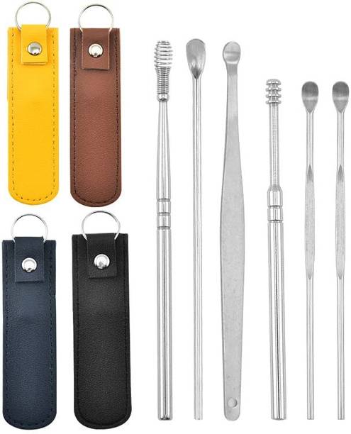 Taxila 6 PCS Ear Wax Remover Tool Kit Stainless Steel Earpick Removal (Pack-1) Electric Ear Cleaner