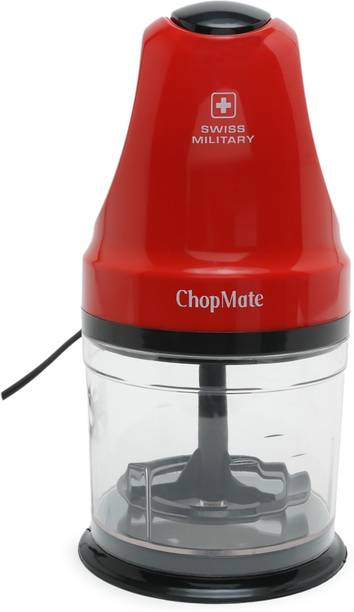 SWISS MILITARY Mini Chopper Red and Black Electric Meat Cutter