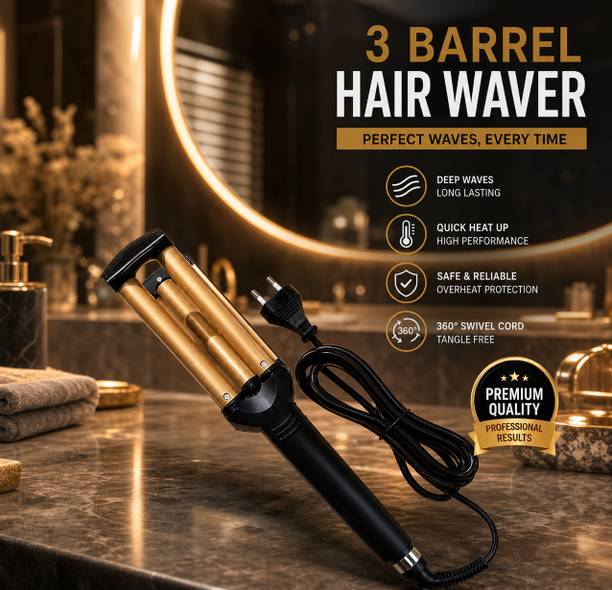 SDMS 2022 Triple Barrel Hair Waver,Hair Crimper & Curling Iron for Women,Fast Heating Electric Hair Curler