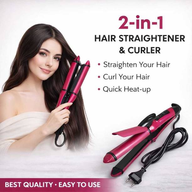 shivaura 2 in 1 Hair Straightener & Curler for Women | Instant Heat Ceramic Hair Electric Hair Styler