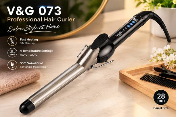 SDMS V&G 073 Professional Hair Curler 28 mm with Fast Heating Electric Hair Curler